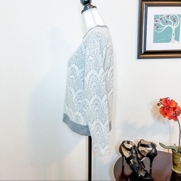 🍋 Joe Fresh • Faux Lace Gray Sweater - Picture 5 of 8
